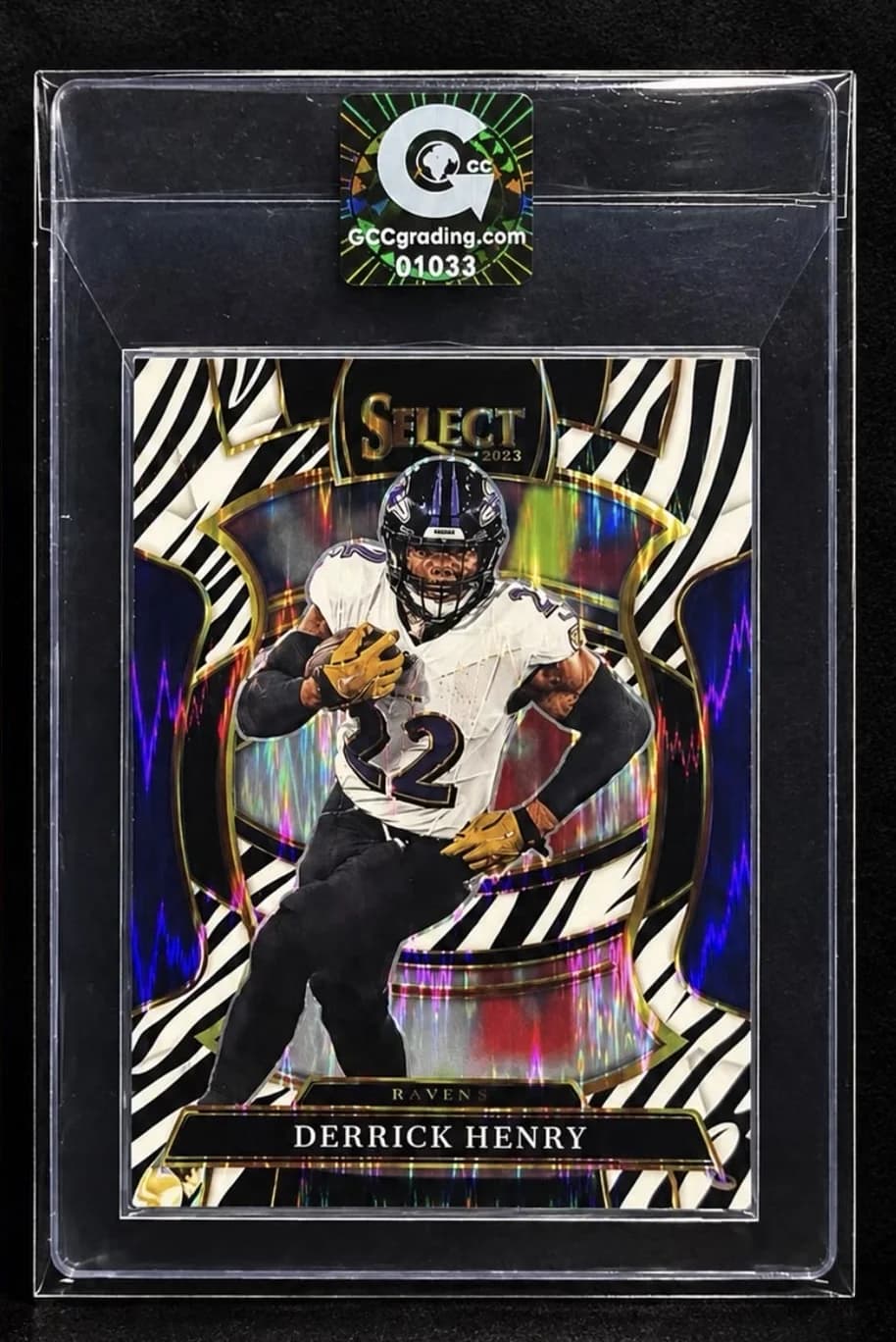Derrick Henry card with GCC Black Gem certification seal 01033